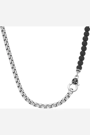 Giorgio Martello Collier Panzerkette, schwarzer Achat oder Perle, Silber 925 Ketten 1 ct Damen (298.99 € / 1 ct)