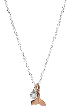 Smart Jewel Kette Anhänger Flosse und Zirkonia, bicolor, Silber 925 Ketten 1 ct Damen (38.99 € / 1 ct)
