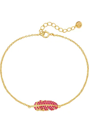 Glanzstücke Armband Feder aus Sterling Silber in Gelbgold mit Zirkonia Armbänder & Armreife 1 ct Damen (37.99 € / 1 ct)