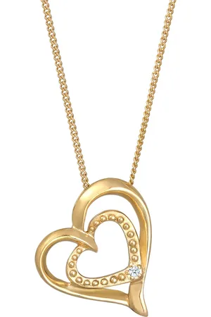 Elli DIAMONDS Herz Liebes Diamant (0.015 ct.) 925 Silber Ketten 1 ct Damen (99.99 € / 1 ct)