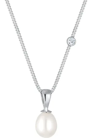 Elli DIAMONDS Süßwasserzuchtperle Diamant 925 Sterling Silber Ketten 1 ct Damen (109.99 € / 1 ct)