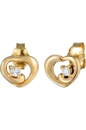 Elli DIAMONDS Herz Diamant (0.03 ct) 585er Gelbgold Ohrringe 1 ct Damen (379.99 € / 1 ct)