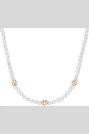 Giorgio Martello Collier mit Zirkonia und Muschelkern-Perlen, Silber 925 Ketten 1 ct (148.99 € / 1 ct)