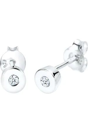 Elli DIAMONDS Basic Klassiker Diamant 0.06 ct. 925 Silber Ohrringe 1 ct Damen (159.99 € / 1 ct)