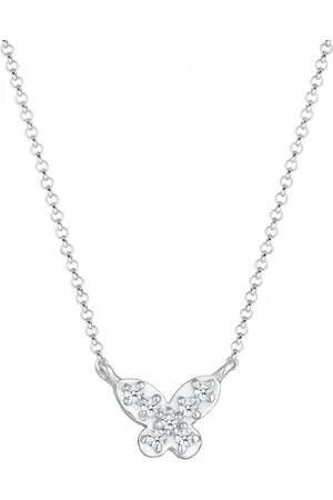 Elli DIAMONDS Schmetterling Diamanten (0.105 ct) 925 Silber Ketten 1 ct Damen (189.99 € / 1 ct)