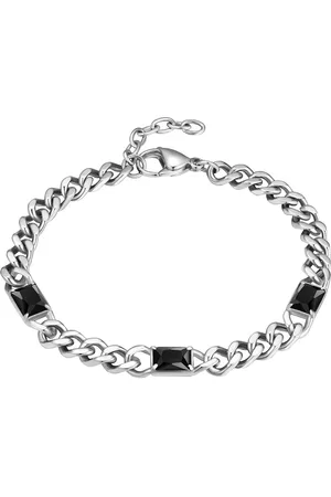 True Rebels Armband aus Edelstahl in Silber mit Zirkonia Armbänder & Armreife 1 ct Herren (39.99 € / 1 ct)