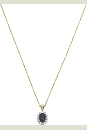 Luigi Merano Kette Anhänger mit Saphir und Zirkonia, Gold 375 Ketten 1 ct (322.14 € / 1 ct)