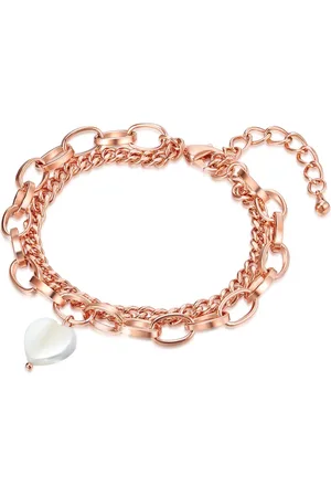 Lulu & Jane Perlen-Armband aus Messing in Roségold mitPerlmutt Armbänder & Armreife 1 ct Damen (17.99 € / 1 ct)