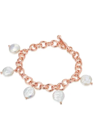 Lulu & Jane Perlen-Armband aus Messing in Roségold mitSüßwasser-Zuchtperle Armbänder & Armreife 1 ct Damen (19.99 € / 1 ct)