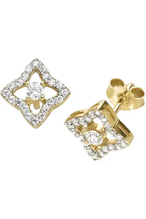 Luigi Merano Ohrstecker in Blütenform, mit Zirkonia, Gold 375 Ohrringe 1 ct (278.99 € / 1 ct)