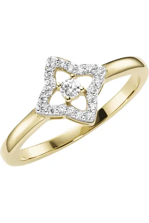 Luigi Merano Ring in Blütenform, mit Zirkonia, Gold 375 Ringe 1 ct (368.99 € / 1 ct)