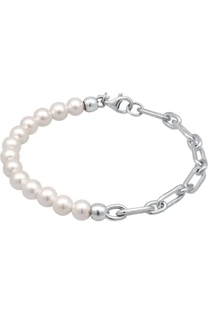 Kuzzoi Muschelkernperlen Gliederkette 925 Sterling Silber Armbänder & Armreife 1 ct Herren (89.99 € / 1 ct)