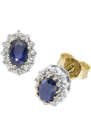 Luigi Merano Ohrstecker mit Saphir und Zirkonia, Gold 375 Ohrringe 1 ct (418.99 € / 1 ct)