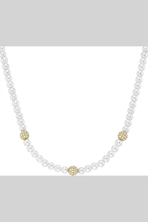 Giorgio Martello Collier mit Zirkonia und Muschelkern-Perlen, Silber 925 Ketten 1 ct (148.99 € / 1 ct)