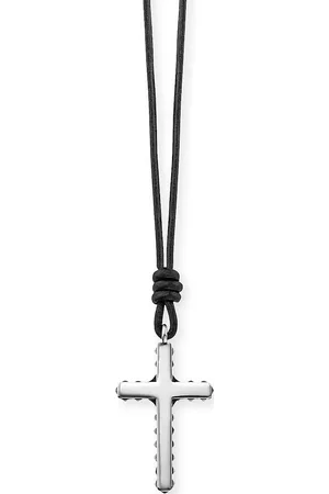 CAÏ Herren-Kette 925er Silber, Leder One Size 87065103 Ketten 1 ct (88.99 € / 1 ct)