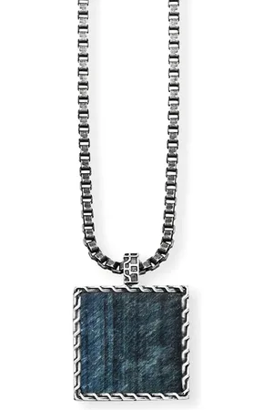 CAÏ Anhänger mit Kette 925/- Sterling Silber Tigerauge blau 4,00ct Herrenschmuck 1 ct Herren (126.64 € / 1 ct)