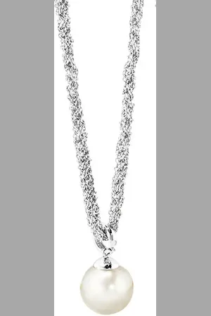 CELESTA Halskette 925/- Sterling Silber Süßwasserzuchtperle weiß Charms & Kettenanhänger 1 ct Damen (135.99 € / 1 ct)