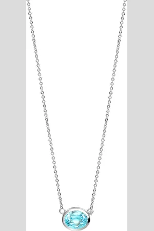 CELESTA Halskette 925/- Sterling Silber Blautopas beh. blau Ketten 1 ct Damen (76.49 € / 1 ct)