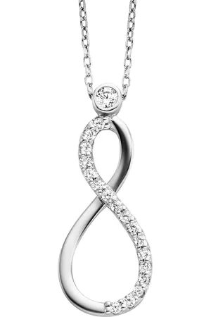 JULIE JULSEN Anhänger mit Kette 925/- Sterling Silber Zirkonia weiß Charms & Kettenanhänger 1 ct Damen (108.99 € / 1 ct)