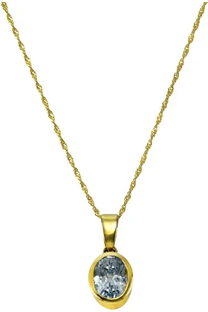 CELESTA Halskette 375/- Gold Blautopas beh. blau Charms & Kettenanhänger 1 ct Damen (328.99 € / 1 ct)