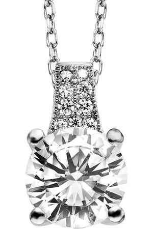 JULIE JULSEN Anhänger mit Kette 925/- Sterling Silber Zirkonia weiß Charms & Kettenanhänger 1 ct Damen (114.99 € / 1 ct)