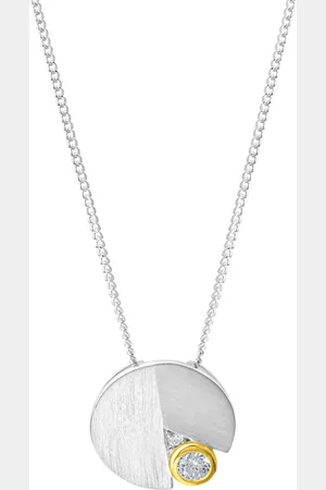 CELESTA Halskette 925 Silber 2farbig mit Zirkonia 925/- Sterling Silber Ketten 1 ct Damen (59.99 € / 1 ct)