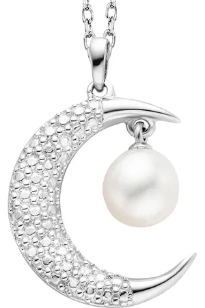 JULIE JULSEN Anhänger mit Kette 925/- Sterling Silber Perle weiß Charms & Kettenanhänger 1 ct Damen (114.99 € / 1 ct)