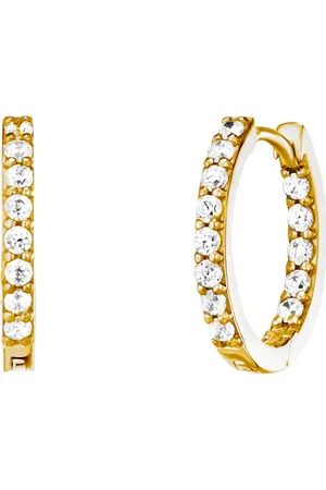 JULIE JULSEN Klappcreolen 925/- Sterling Silber Zirkonia weiß Creolen 1 ct Damen (98.99 € / 1 ct)