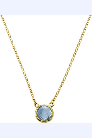 CELESTA Halskette 375/- Gold Blautopas beh. blau Ketten 1 ct Damen (186.19 € / 1 ct)