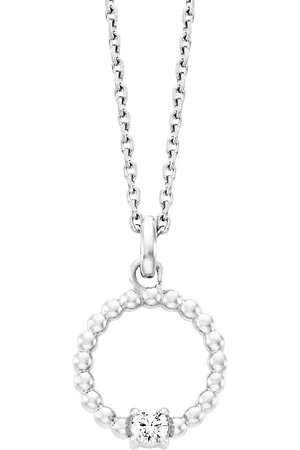 JULIE JULSEN Anhänger mit Kette 925/- Sterling Silber Zirkonia weiß Charms & Kettenanhänger 1 ct Damen (74.99 € / 1 ct)