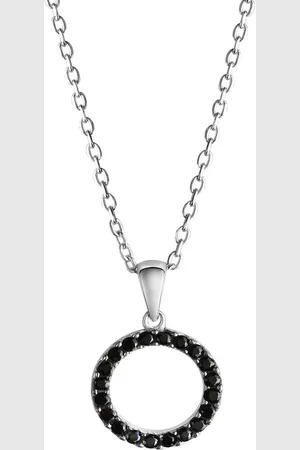 CELESTA Halskette 925/- Sterling Silber Zirkonia schwarz Charms & Kettenanhänger 1 ct Damen (59.49 € / 1 ct)