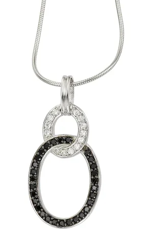 CELESTA Halskette 925/- Sterling Silber Zirkonia schwarz Charms & Kettenanhänger 1 ct Damen (67.99 € / 1 ct)