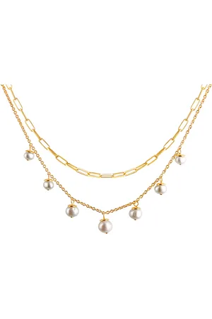 CELESTA Halskette 925/- Sterling Silber Süßwasserzuchtperle weiß Ketten 1 ct Damen (169.99 € / 1 ct)