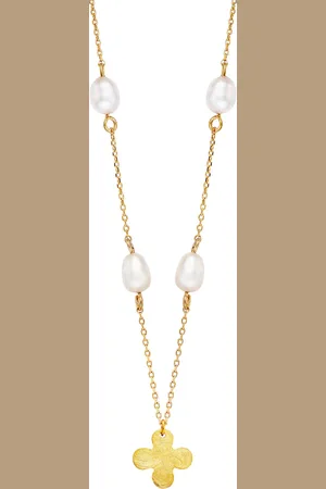JULIE JULSEN Anhänger mit Kette 925/- Sterling Silber Perle weiß Charms & Kettenanhänger 1 ct Damen (108.99 € / 1 ct)