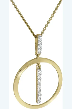 CELESTA Halskette 375/- Gold Zirkonia weiß Charms & Kettenanhänger 1 ct Damen (322.19 € / 1 ct)