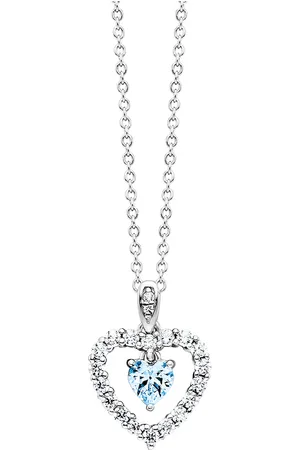 JULIE JULSEN Anhänger mit Kette 925/- Sterling Silber Zirkonia weiß Charms & Kettenanhänger 1 ct Damen (118.99 € / 1 ct)