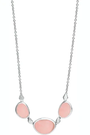 CELESTA Halskette 925/- Sterling Silber Rosenquarz rosa Ketten 1 ct Damen (101.99 € / 1 ct)