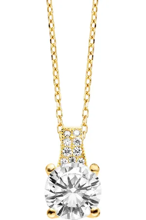 JULIE JULSEN Anhänger mit Kette 925/- Sterling Silber Zirkonia weiß Charms & Kettenanhänger 1 ct Damen (128.99 € / 1 ct)