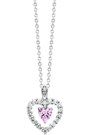 JULIE JULSEN Anhänger mit Kette 925/- Sterling Silber Zirkonia weiß Charms & Kettenanhänger 1 ct Damen (118.99 € / 1 ct)