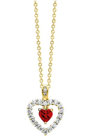 JULIE JULSEN Anhänger mit Kette 925/- Sterling Silber Zirkonia weiß Charms & Kettenanhänger 1 ct Damen (118.99 € / 1 ct)