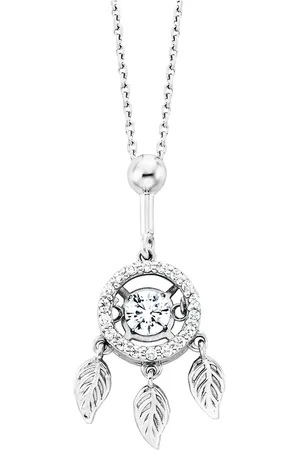 JULIE JULSEN Anhänger mit Kette 925/- Sterling Silber Zirkonia weiß Charms & Kettenanhänger 1 ct Damen (158.99 € / 1 ct)