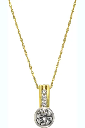 CELESTA Halskette 375/- Gold Zirkonia weiß Charms & Kettenanhänger 1 ct Damen (322.19 € / 1 ct)