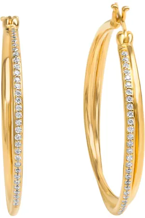 CELESTA Ohrringe 925/- Sterling Silber Zirkonia weiß Creolen 1 ct Damen (99.99 € / 1 ct)