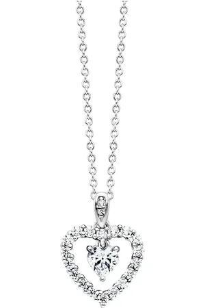 JULIE JULSEN Anhänger mit Kette 925/- Sterling Silber Zirkonia weiß Charms & Kettenanhänger 1 ct Damen (118.99 € / 1 ct)