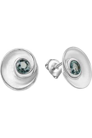CELESTA Ohrring 925 Silber mattiert 925/- Sterling Silber Blautopas beh. blau Ohrringe 1 ct Damen (79.99 € / 1 ct)