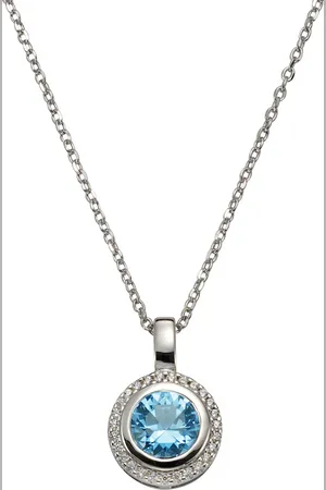 CELESTA Anhänger mit Kette 925/- Sterling Silber sy. Blautopas blau Charms & Kettenanhänger 1 ct Damen (89.99 € / 1 ct)