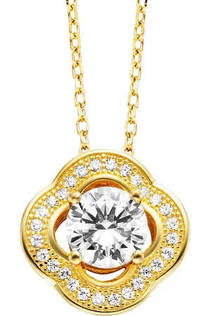 JULIE JULSEN Anhänger mit Kette 925/- Sterling Silber Zirkonia weiß Charms & Kettenanhänger 1 ct Damen (144.99 € / 1 ct)