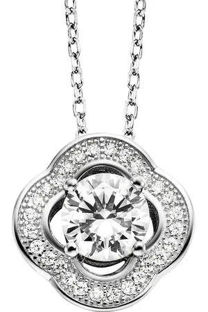 JULIE JULSEN Anhänger mit Kette 925/- Sterling Silber Zirkonia weiß Charms & Kettenanhänger 1 ct Damen (138.99 € / 1 ct)