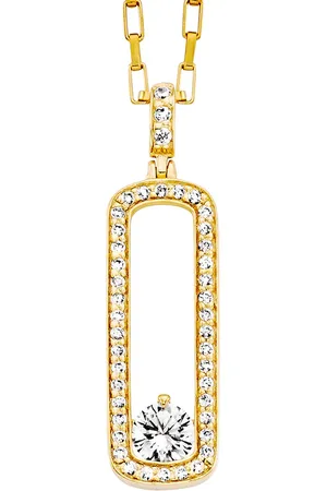 JULIE JULSEN Anhänger mit Kette 925/- Sterling Silber Zirkonia weiß Charms & Kettenanhänger 1 ct Damen (168.99 € / 1 ct)