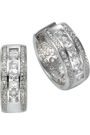 CELESTA Ohrring 925/- Sterling Silber Zirkonia weiß 0,195 Creolen 1 ct Damen (119.99 € / 1 ct)